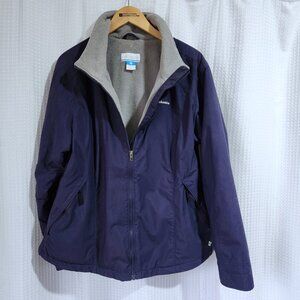 Columbia Sportswear Jacket Womens XL Purple Zip Up Fleece Lined Fall Jacket
